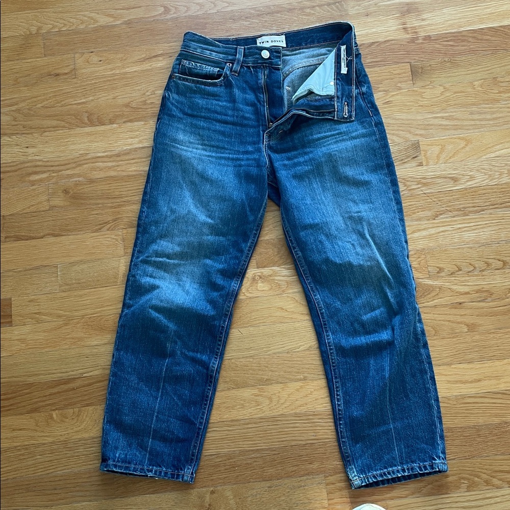 Twin Doves Jeans Womens 27 Blue Denim Vintage Stove Pipe Ankle Emerson Fry Class